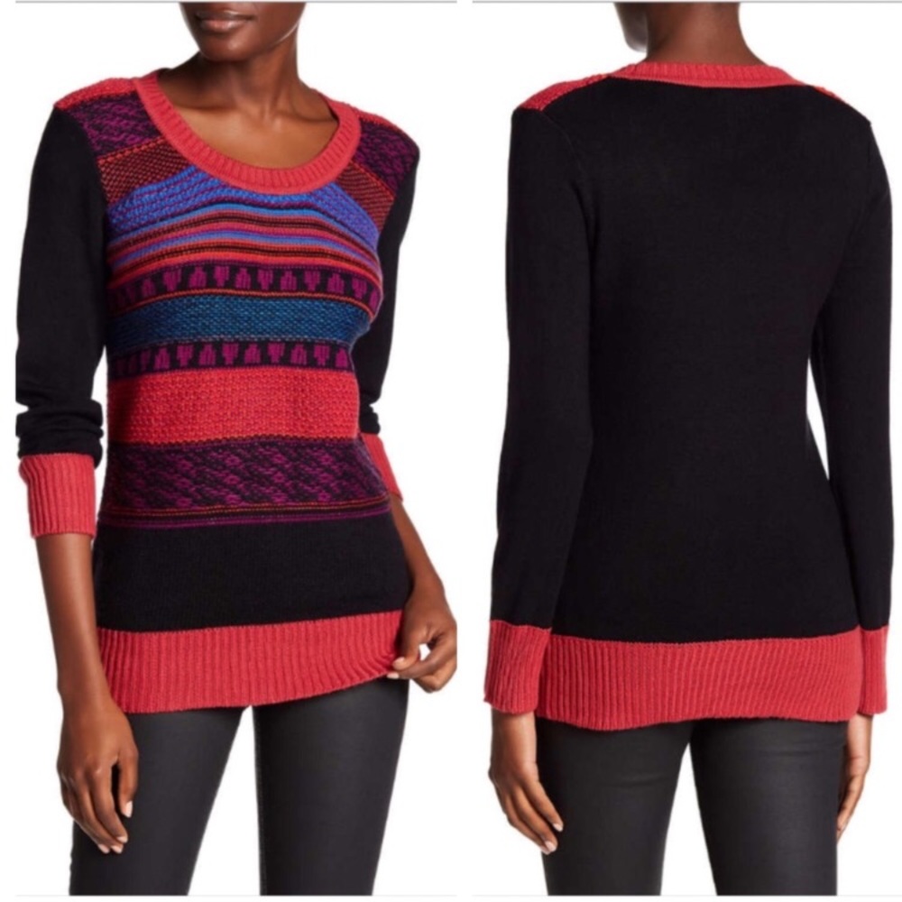 Yuka Paris Stripe Front Knit Pullover